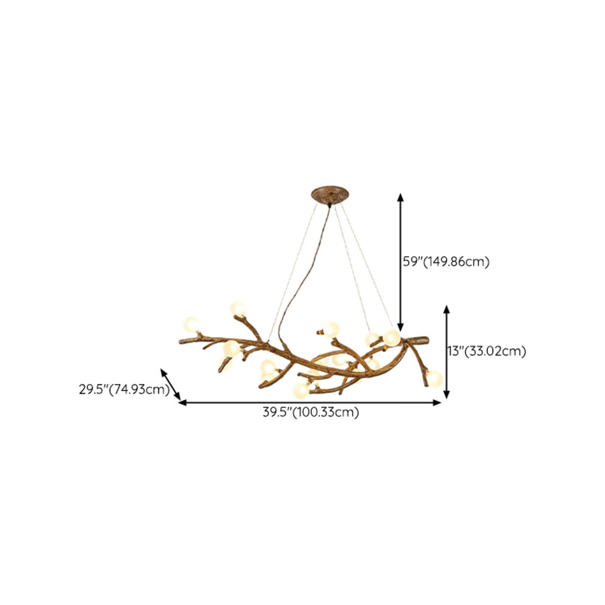 Modern Branch Shape White Globe Glass Chandelier Image - 23