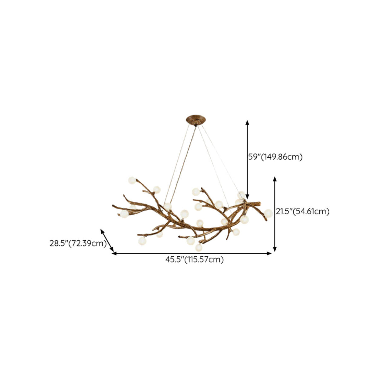 Modern Branch Shape White Globe Glass Chandelier Image - 24