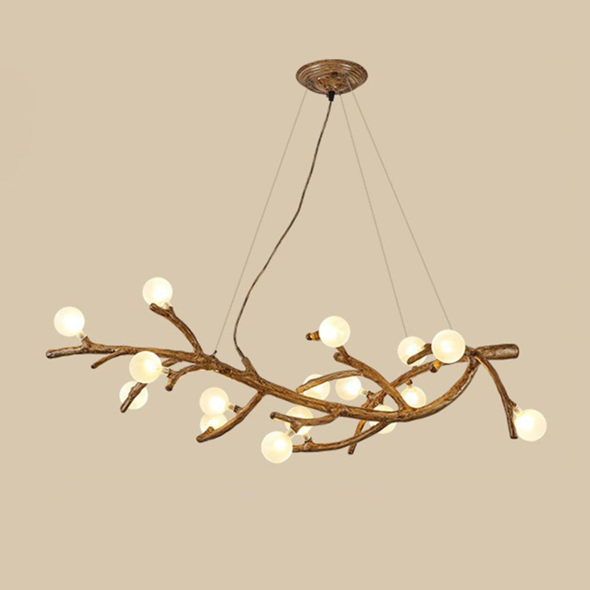 Modern Branch Shape White Globe Glass Chandelier Image - 8