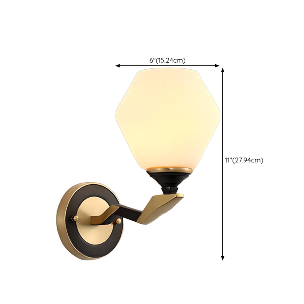 Modern Brass Geometric Opal Glass Wall Light