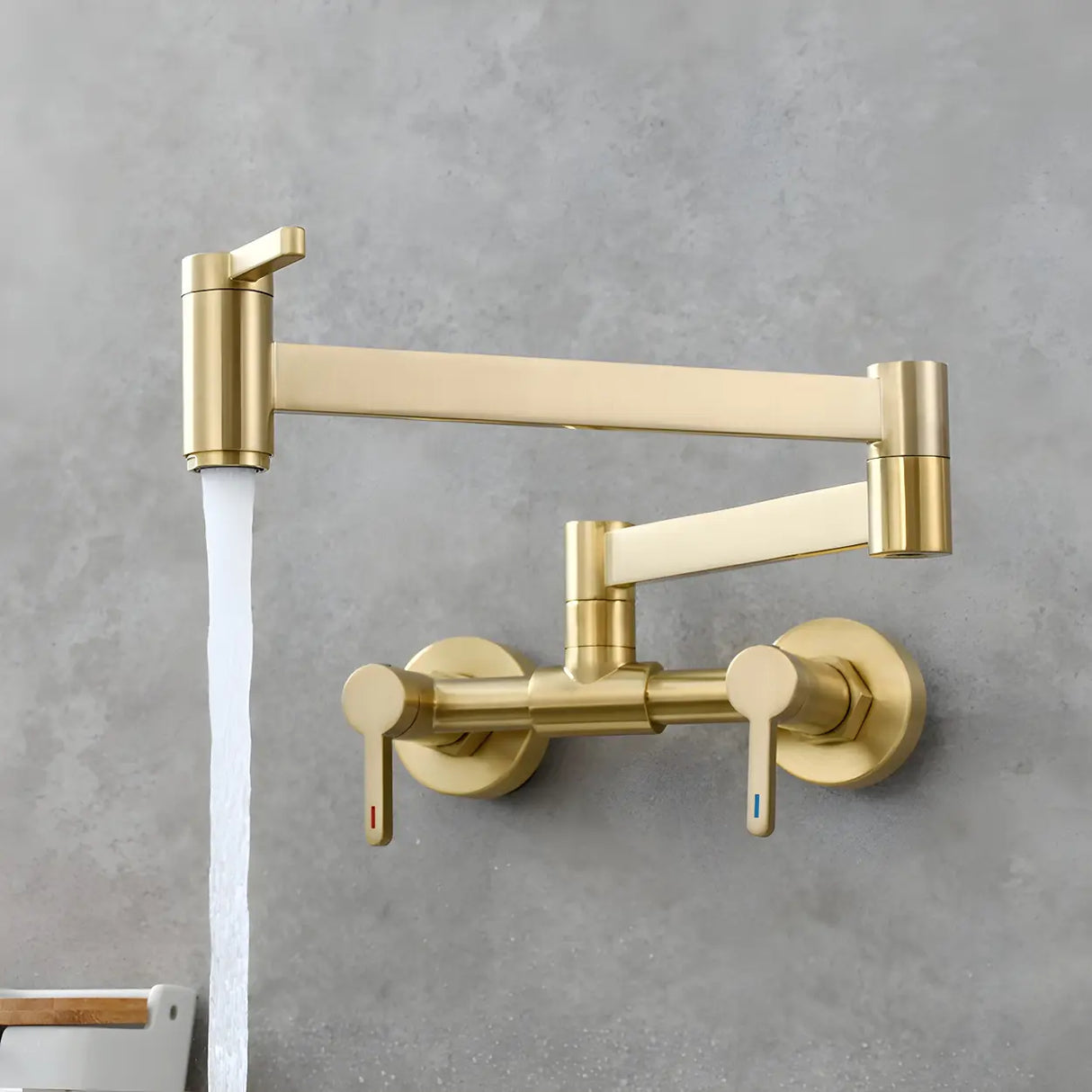 Modern Brass Wall-Mounted Dual Mode Pot Filler Faucet Image - 15