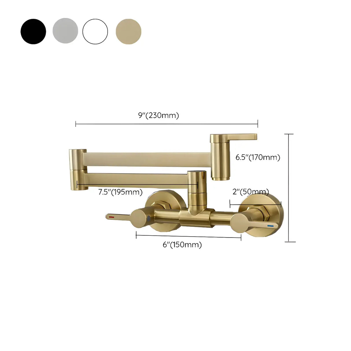 Modern Brass Wall-Mounted Dual Mode Pot Filler Faucet