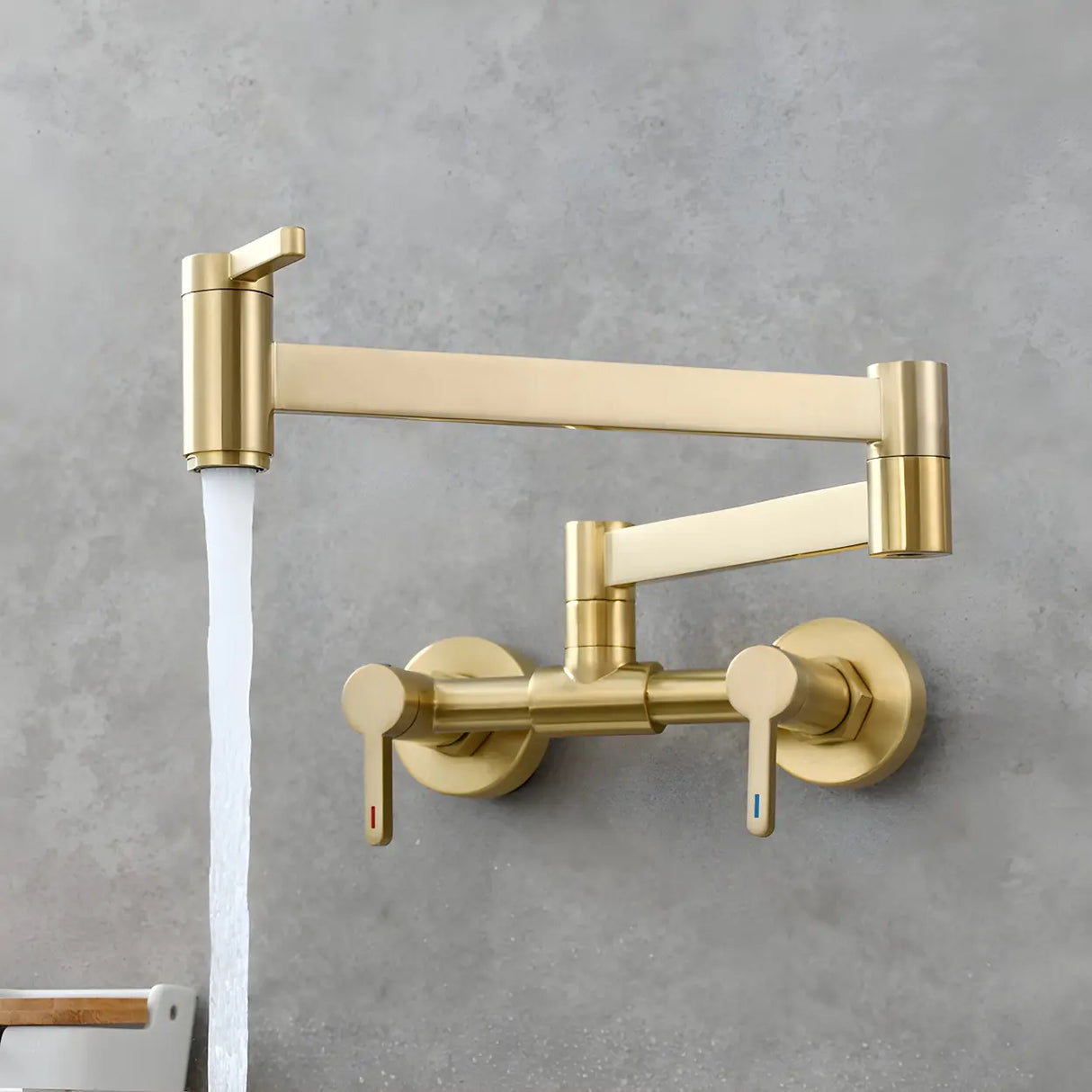 Modern Brass Wall-Mounted Dual Mode Pot Filler Faucet Image - 1