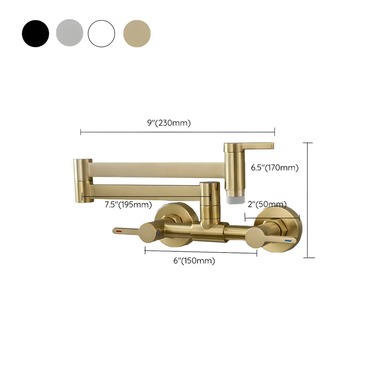Modern Brass Wall-Mounted Dual Mode Pot Filler Faucet Image - 20