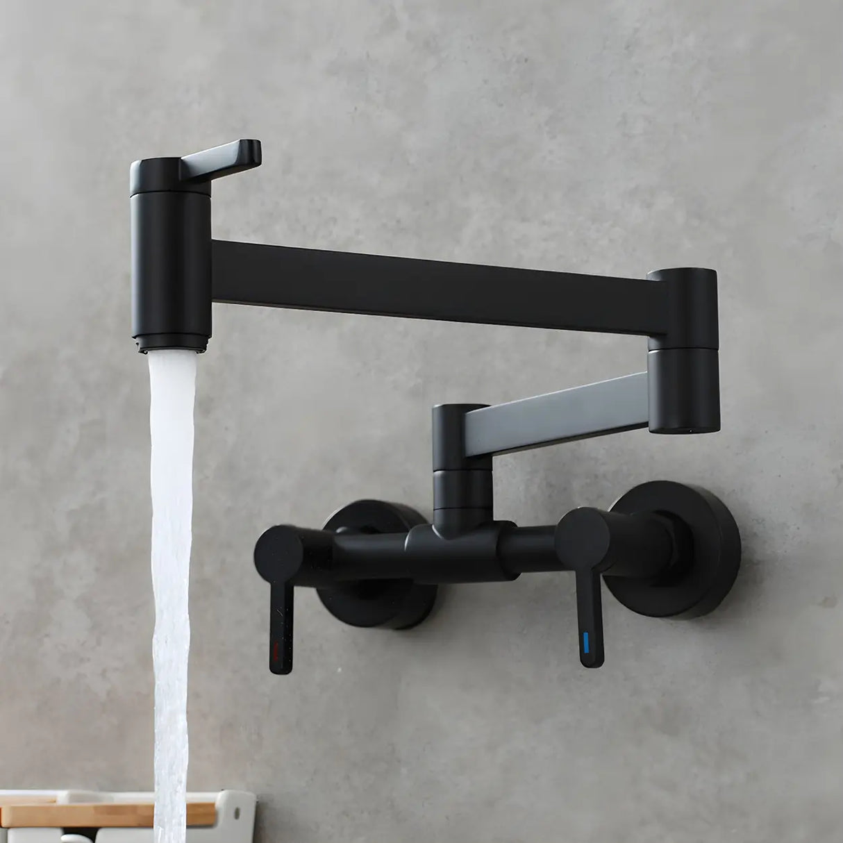 Modern Brass Wall-Mounted Dual Mode Pot Filler Faucet Image - 4
