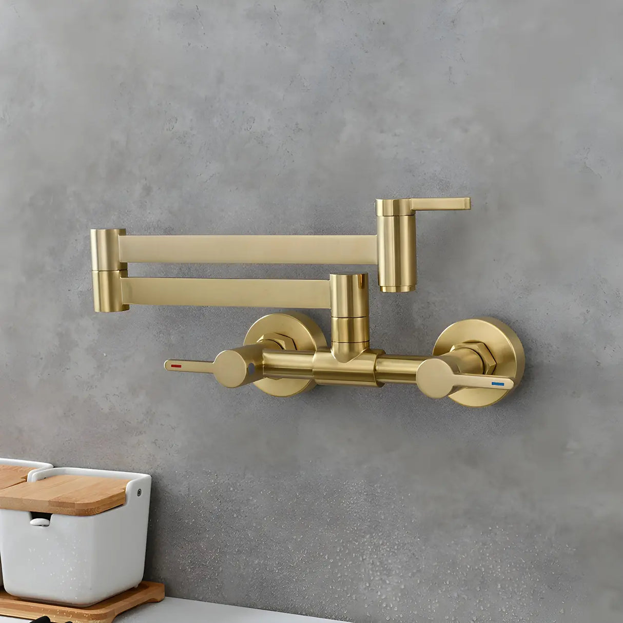 Modern Brass Wall-Mounted Dual Mode Pot Filler Faucet Image - 6