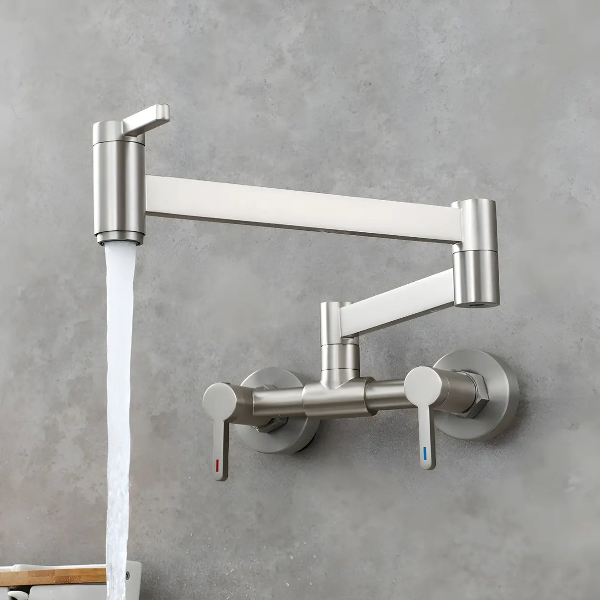 Modern Brass Wall-Mounted Dual Mode Pot Filler Faucet Image - 7