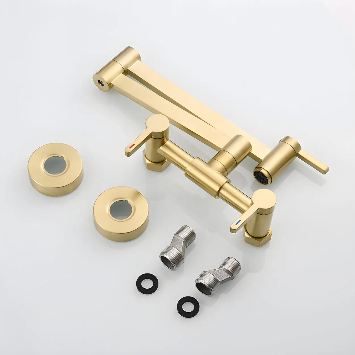 Modern Brass Wall-Mounted Dual Mode Pot Filler Faucet Image - 8