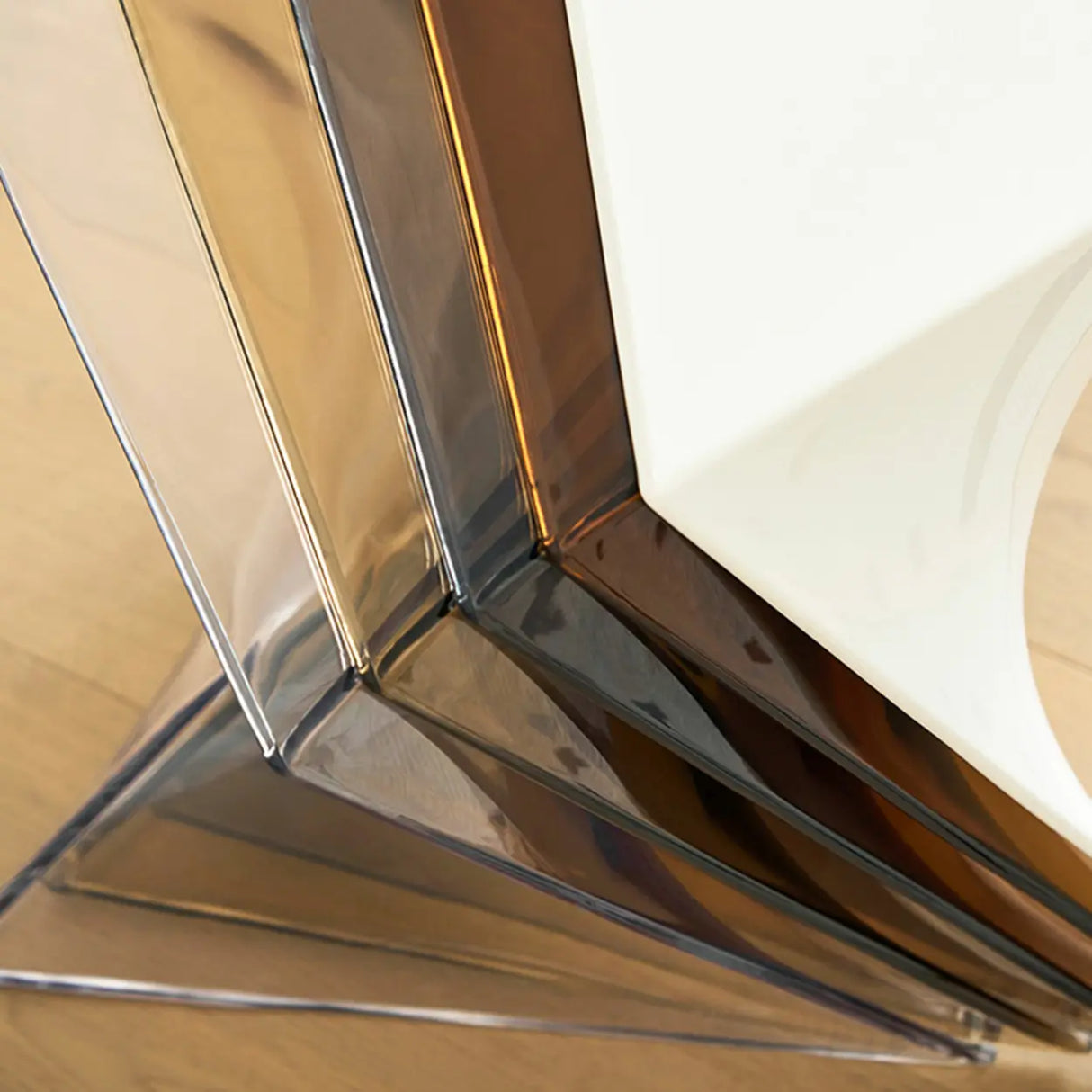 Modern Brown Acrylic Geometric Triangle Side Table Image - 12