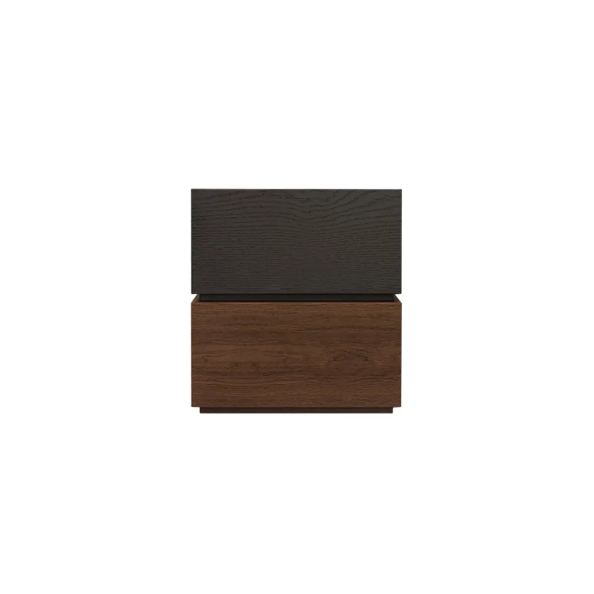 Modern Brown and Black Wood Nightstand with Drawer Storage Image - 13
