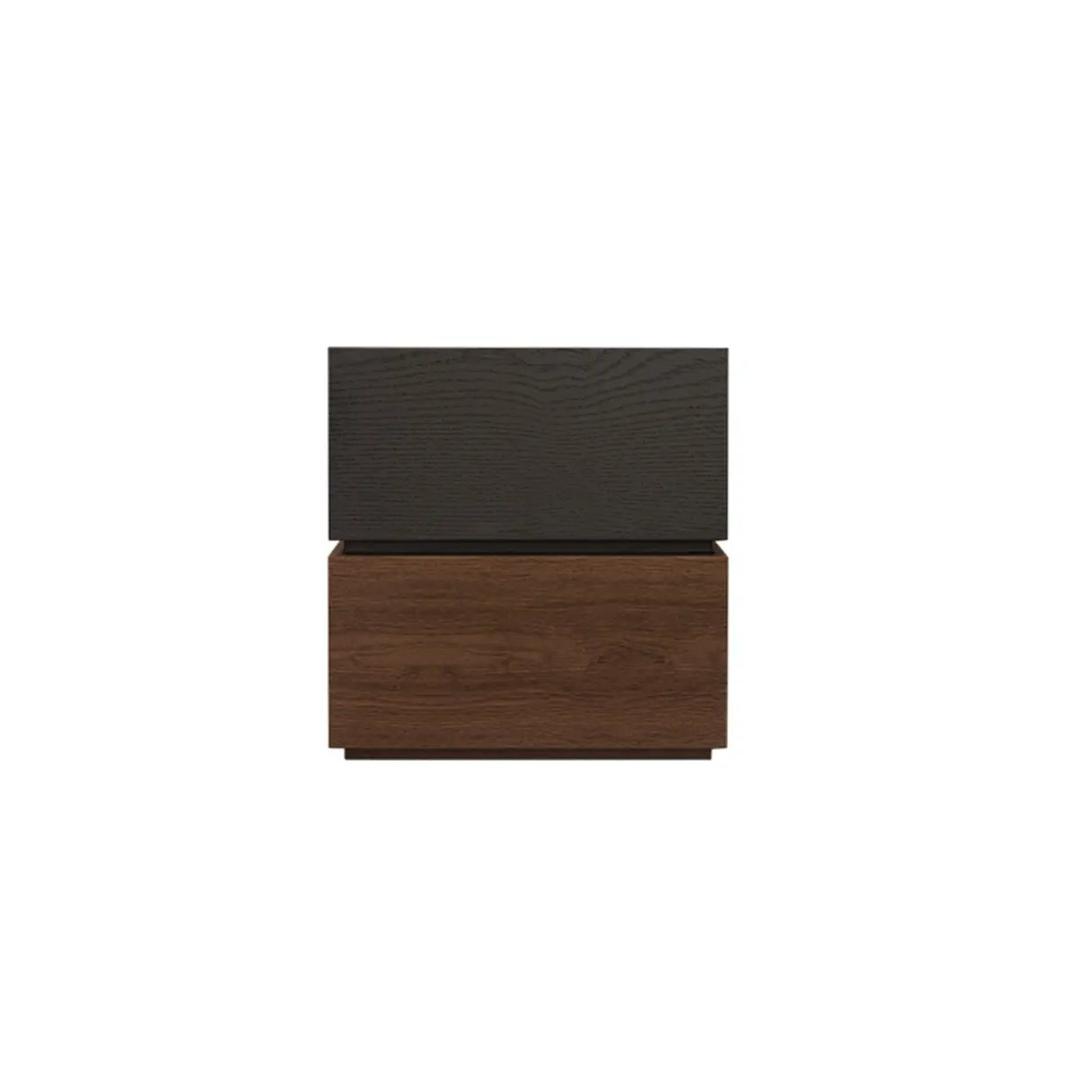 Modern Brown and Black Wood Nightstand with Drawer Storage Image - 14