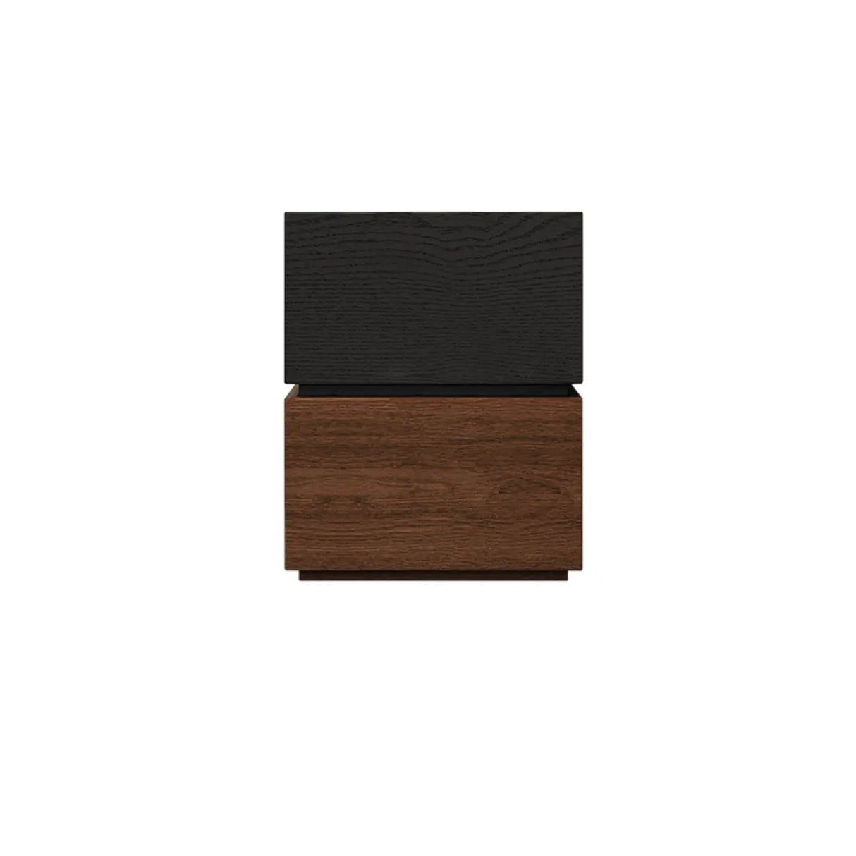 Modern Brown and Black Wood Nightstand with Drawer Storage Image - 15
