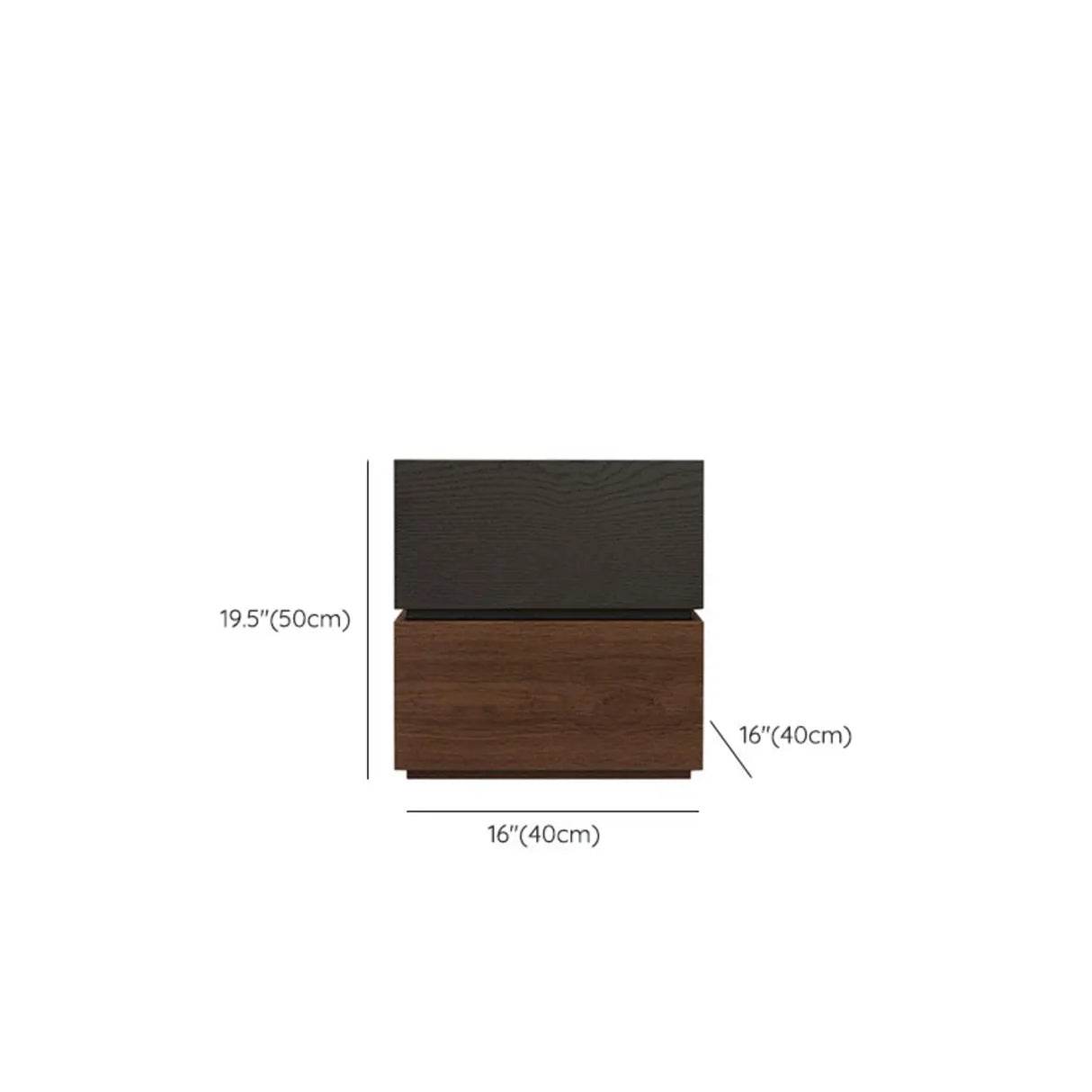 Modern Brown and Black Wood Nightstand with Drawer Storage Image - 22