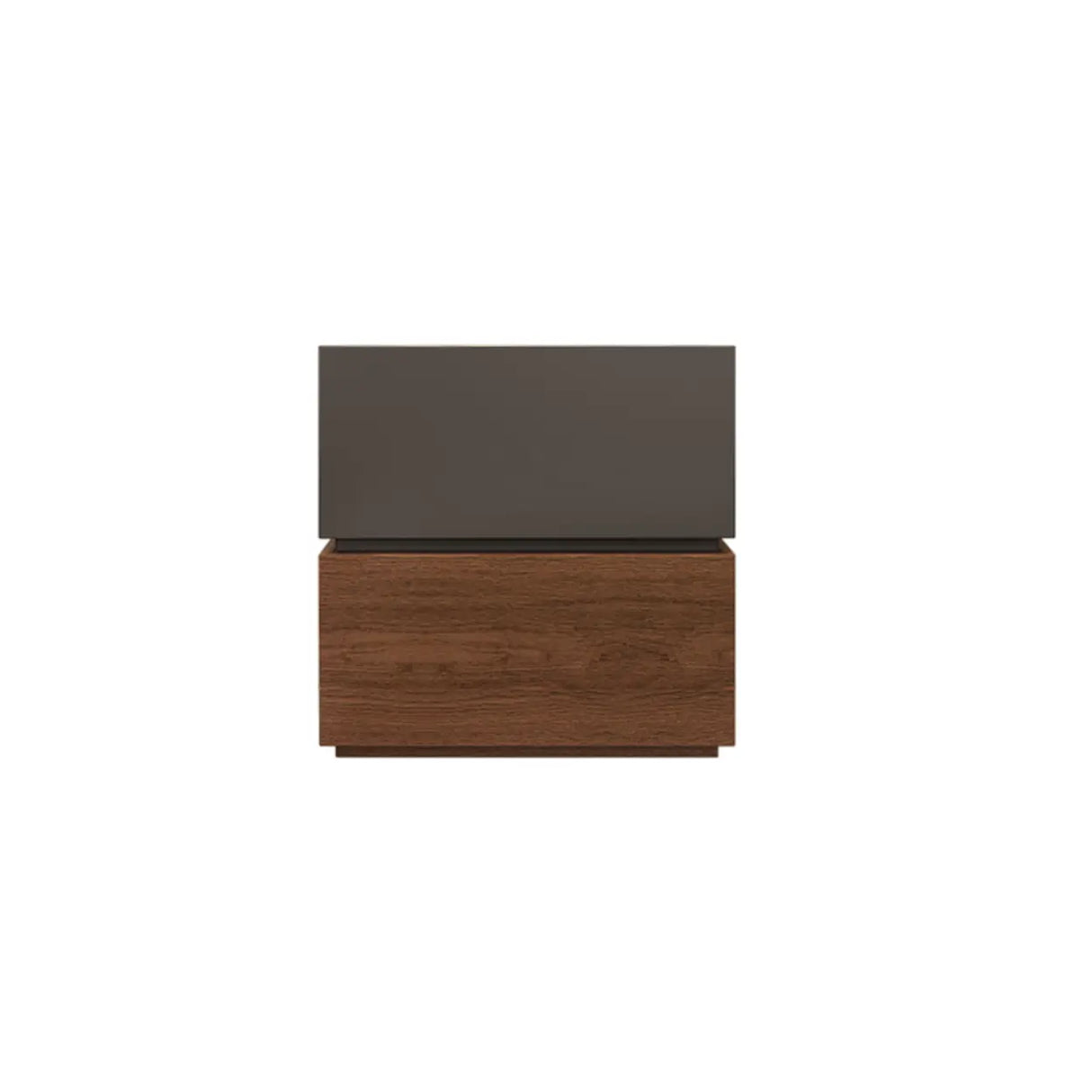 Modern Brown and Black Wood Nightstand with Drawer Storage Image - 9