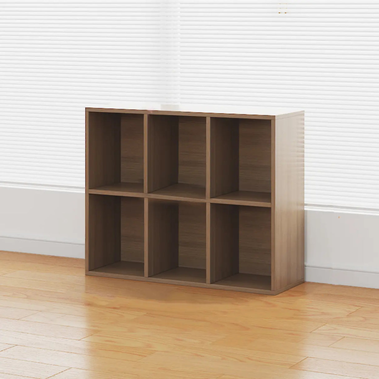Modern Brown Cube Modular Wooden Storage Bookcases Image - 14