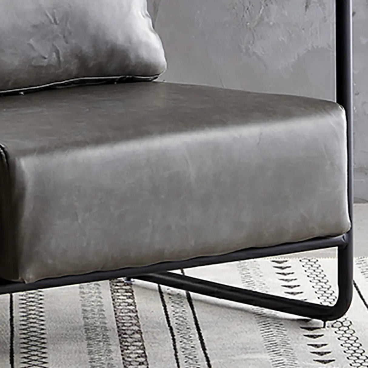 Modern Brown Leather Lounge Accent Chair with Arms Image - 11