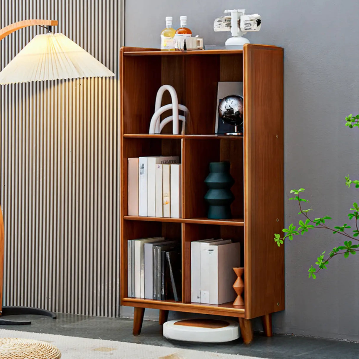 Modern Brown Lumber Rectangular Cocoa Wide Bookcase Image - 3