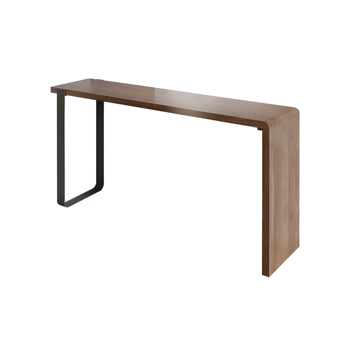Modern Brown Rectangular Bar Table with Metal Leg Image - 10