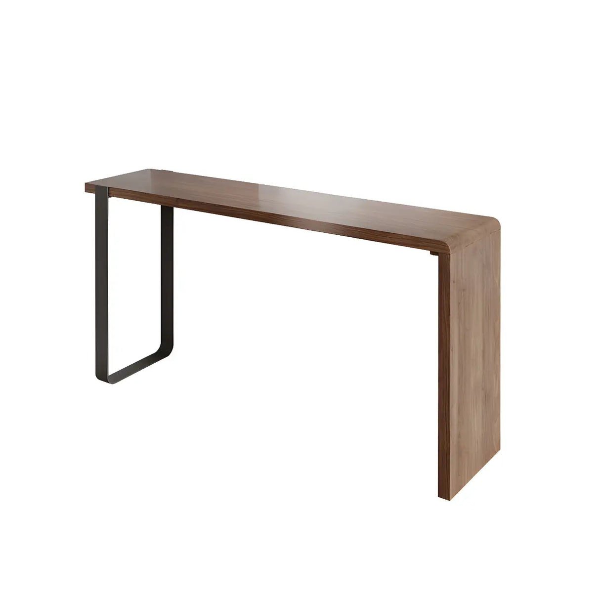 Modern Brown Rectangular Bar Table with Metal Leg Image - 11