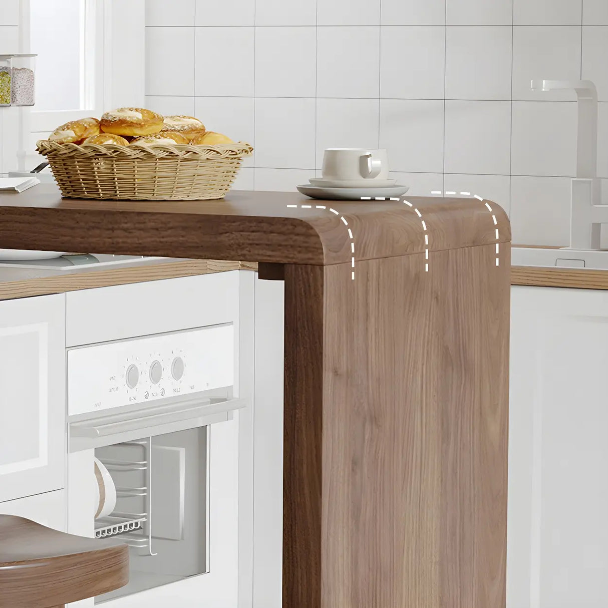 Modern Brown Rectangular Bar Table with Metal Leg Image - 13