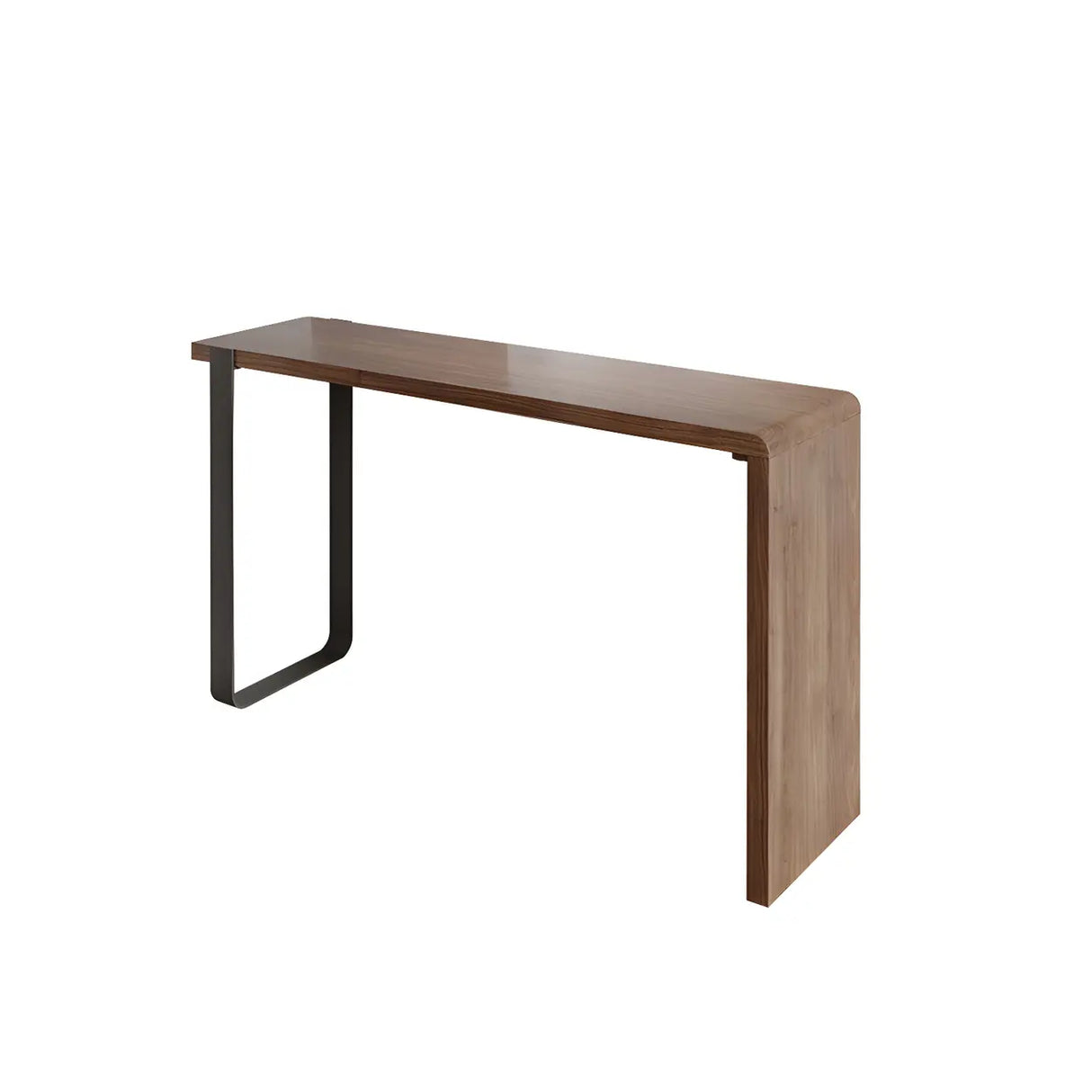 Modern Brown Rectangular Bar Table with Metal Leg Image - 3