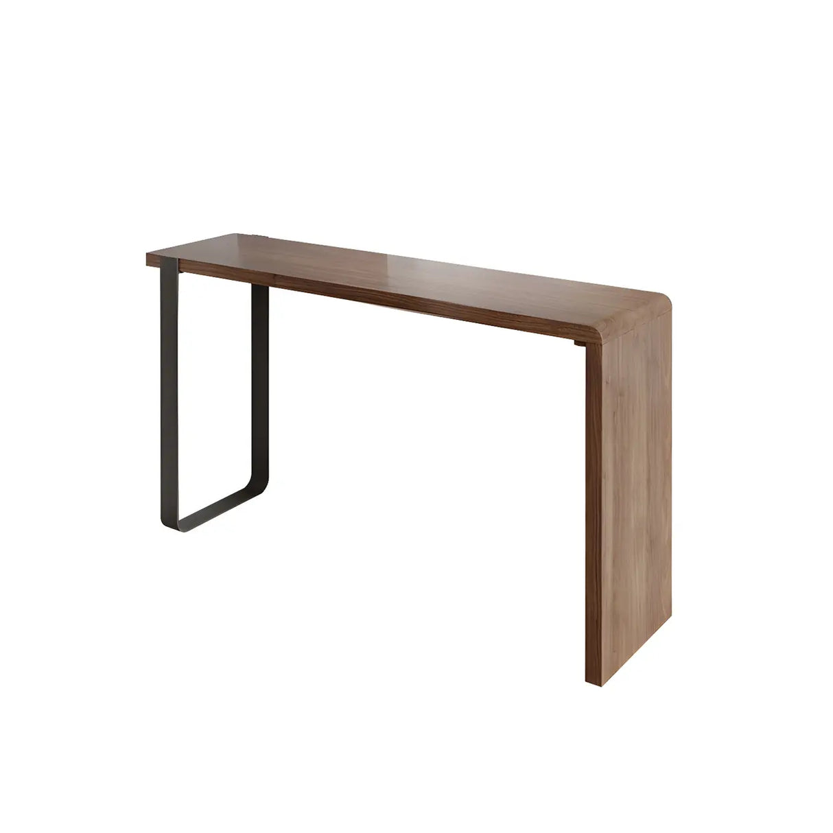 Modern Brown Rectangular Bar Table with Metal Leg Image - 5