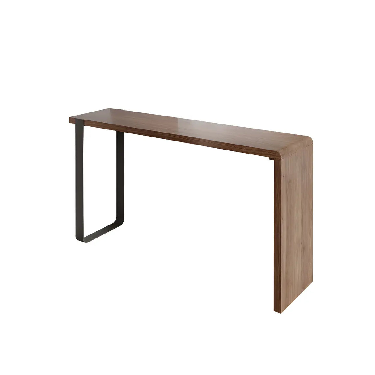 Modern Brown Rectangular Bar Table with Metal Leg Image - 7