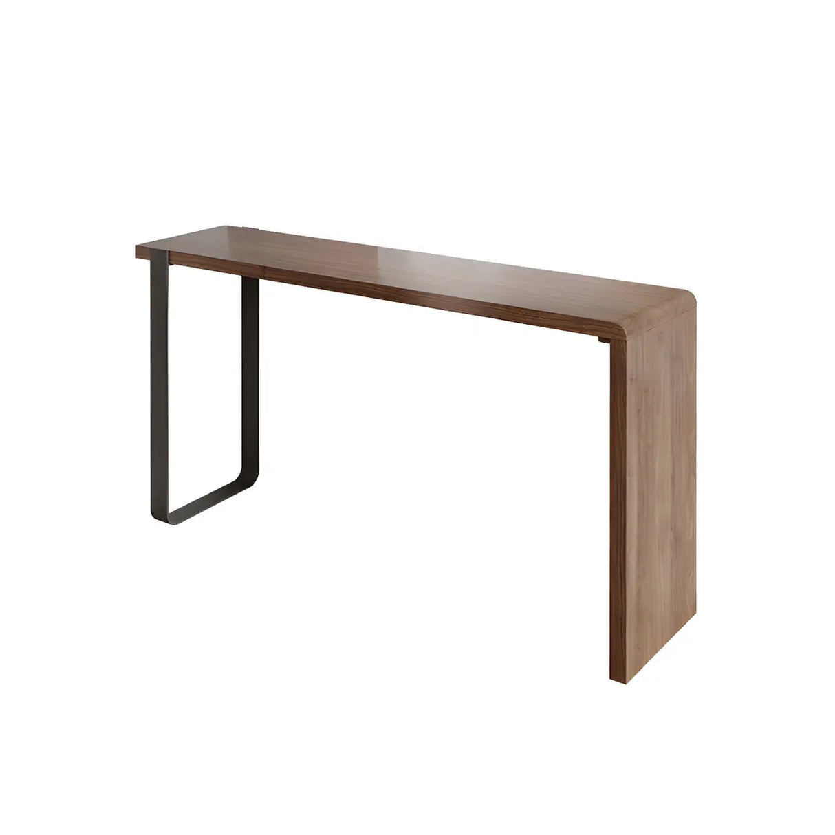 Modern Brown Rectangular Bar Table with Metal Leg Image - 9