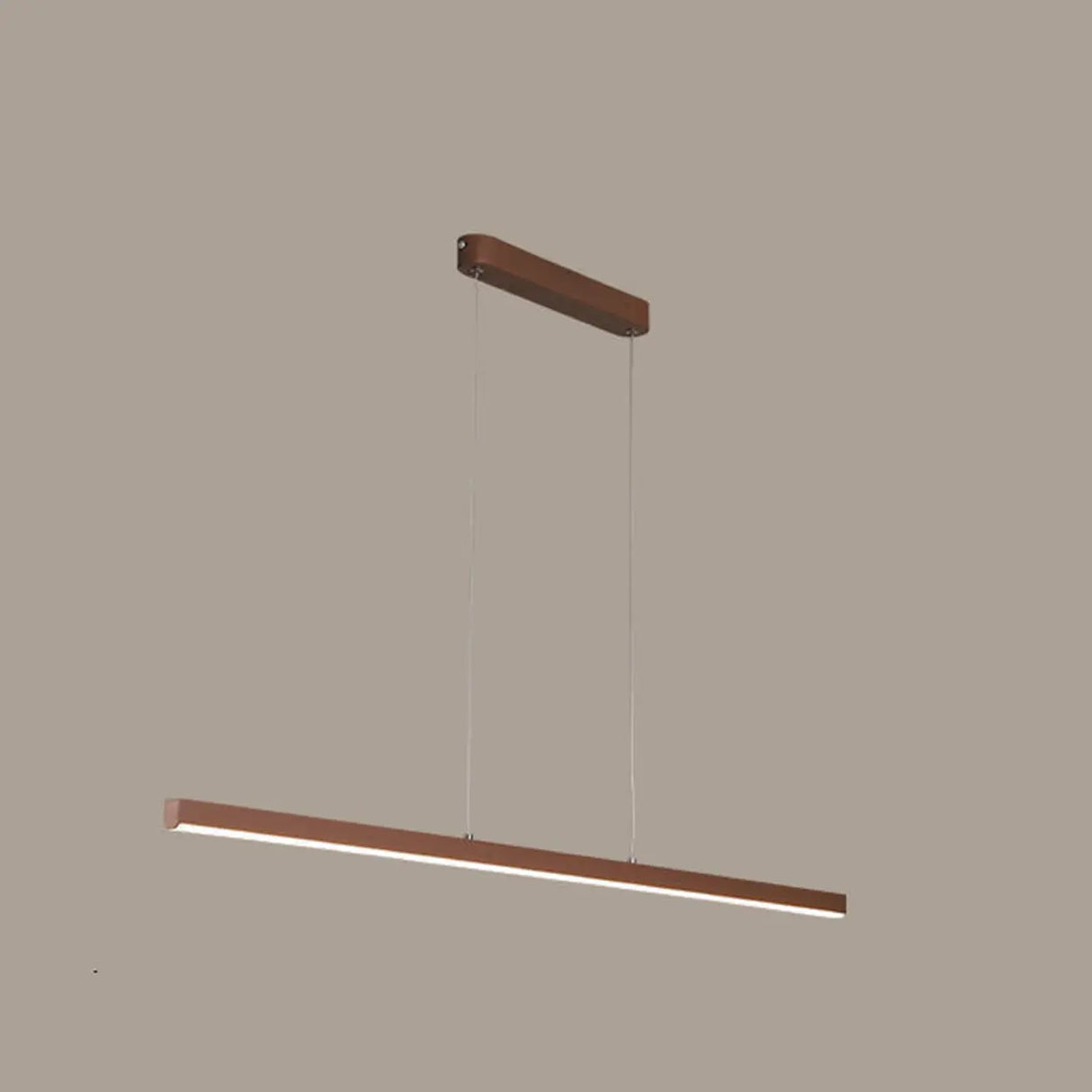 Modern Brown Rectangular LED Island Pendant Light Image - 5