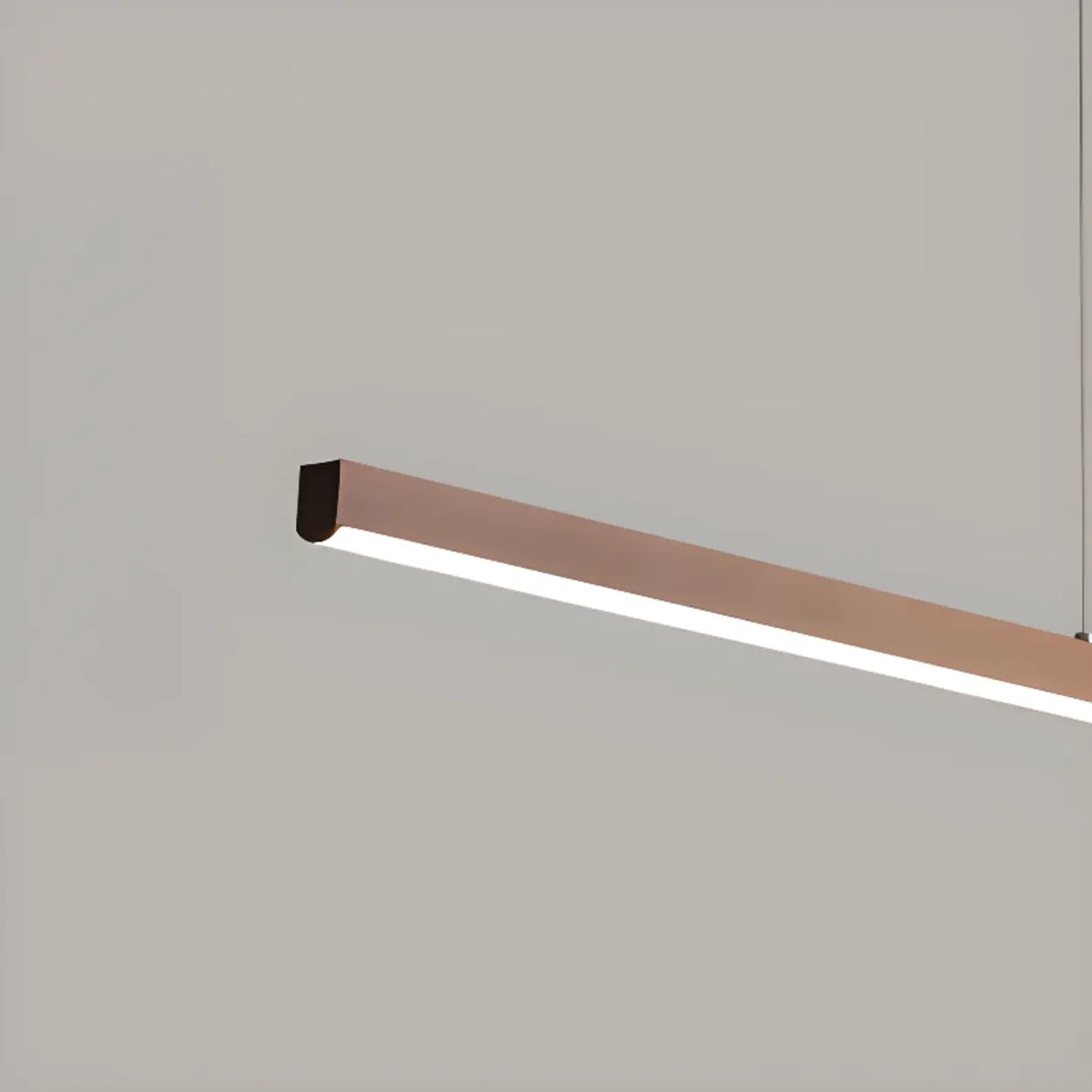 Modern Brown Rectangular LED Island Pendant Light Image - 7