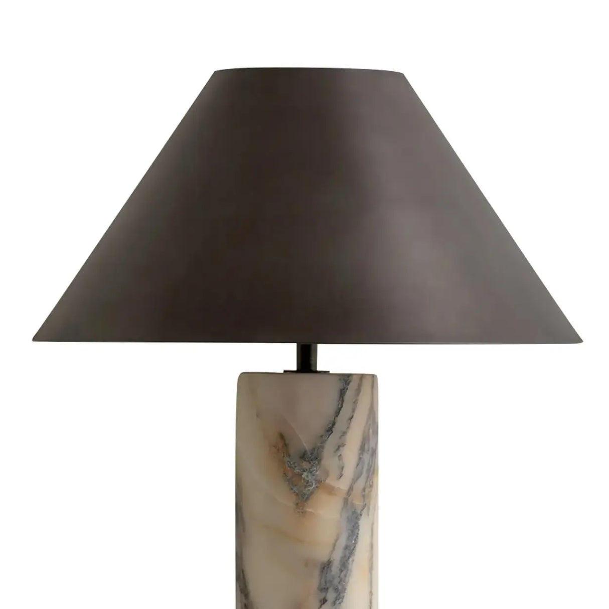 Modern Calacatta Marble LED Cone Shade Table Lamp For Bedroom Image - 4