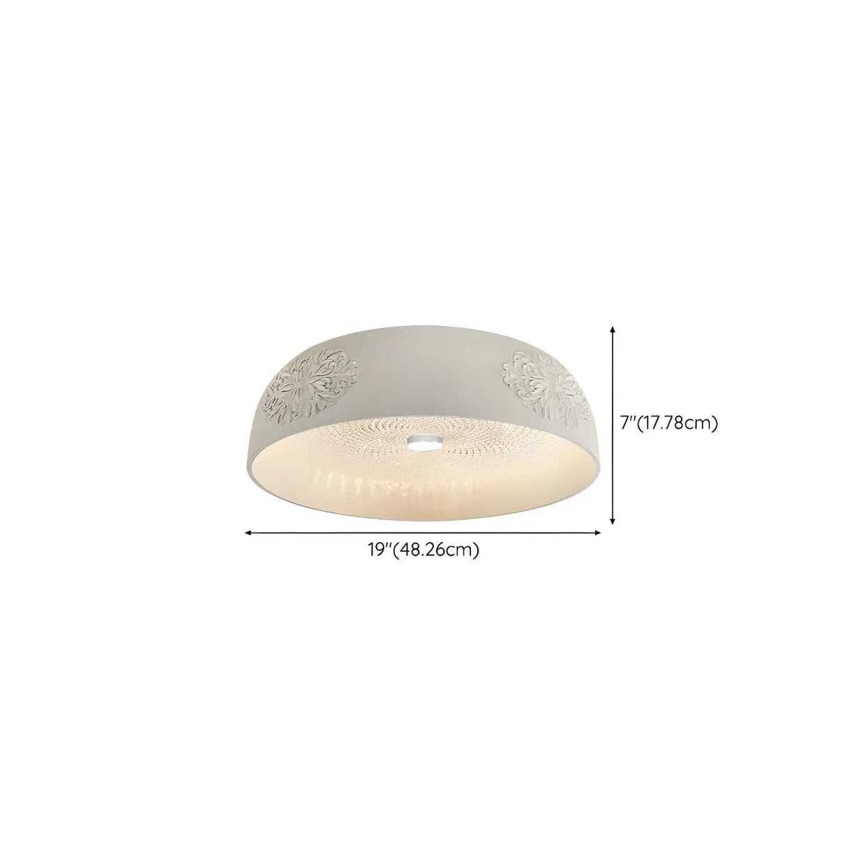 Contemporary White Carving Dome Flush Mount Light Image - 12