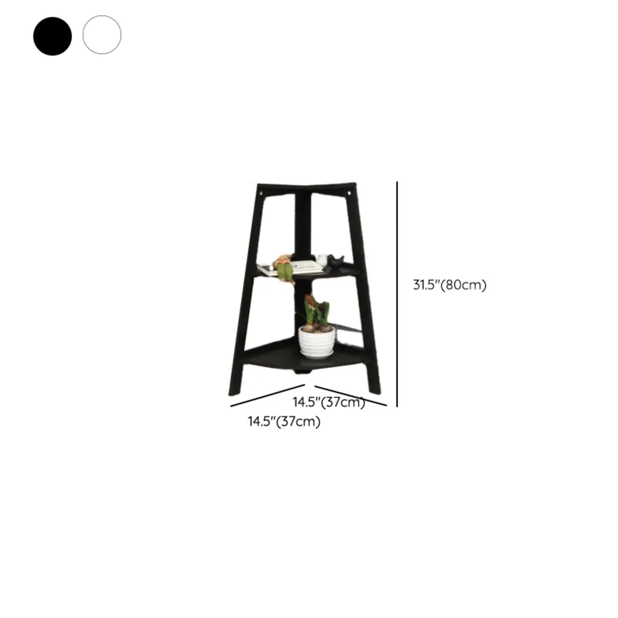 Modern Causal Open Shelves Wood Corner Ladder Bookcase