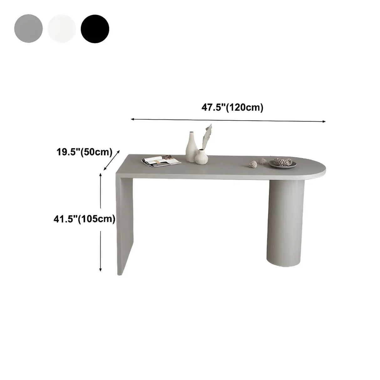 Modern Chic Gray Oval Metal Wood Bistro Bar Table