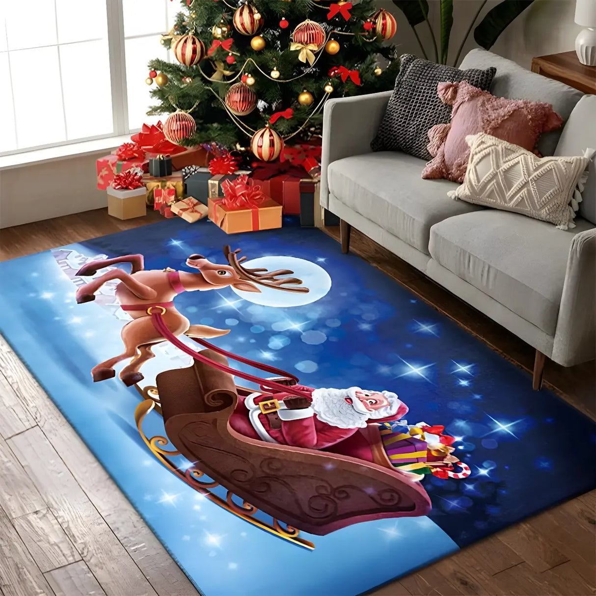 Modern Christmas Gingerbread Polyester Area Rug Image - 1