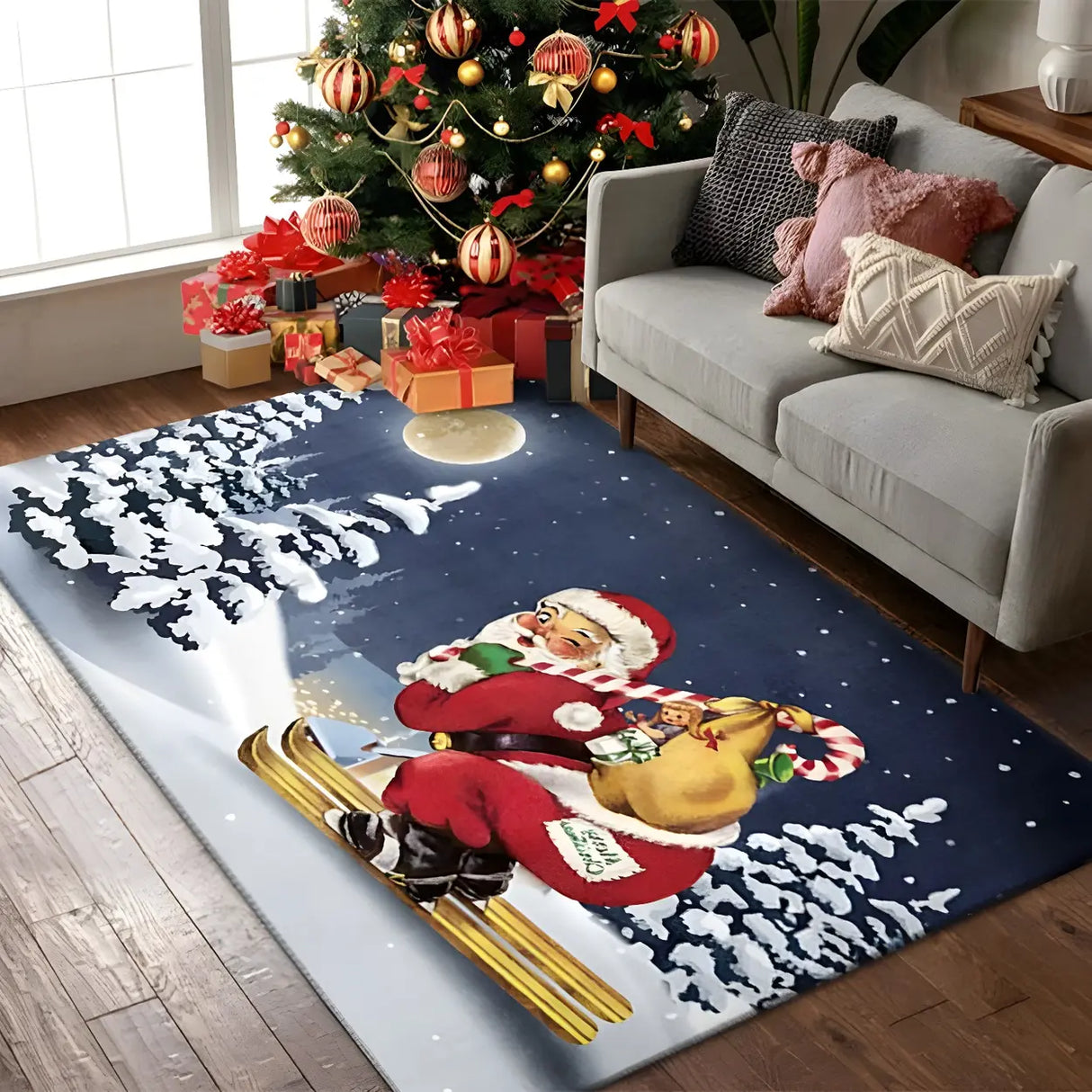 Modern Christmas Gingerbread Polyester Area Rug Image - 3