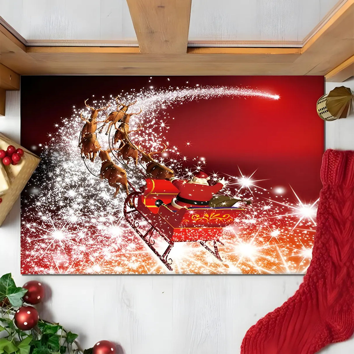 Modern Christmas Gingerbread Polyester Area Rug Image - 4