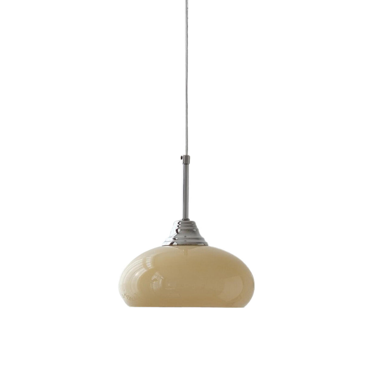 Modern Chrome Glass Metal Pendant Light Adjustable Cord Image - 5