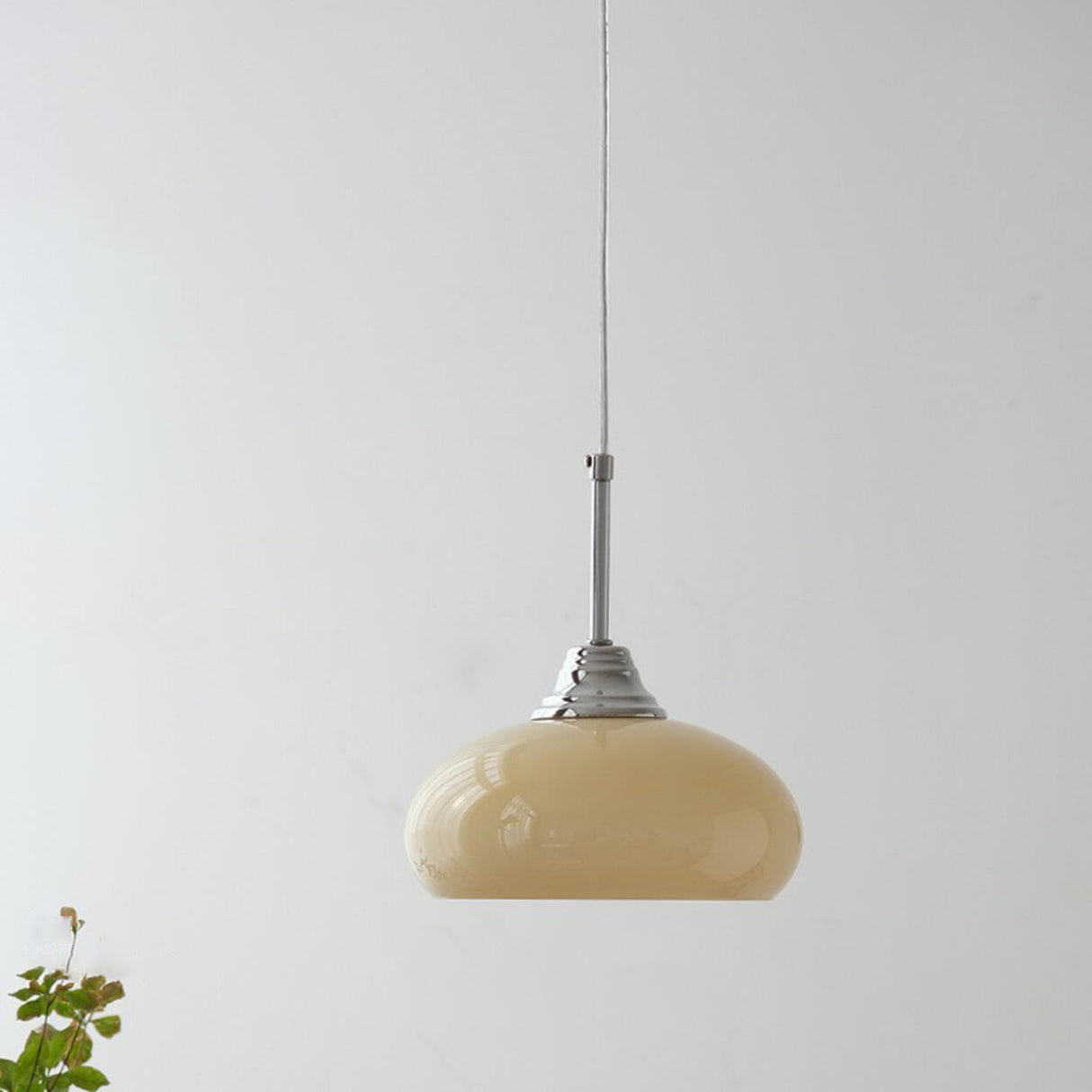 Modern Chrome Glass Metal Pendant Light Adjustable Cord Image - 6