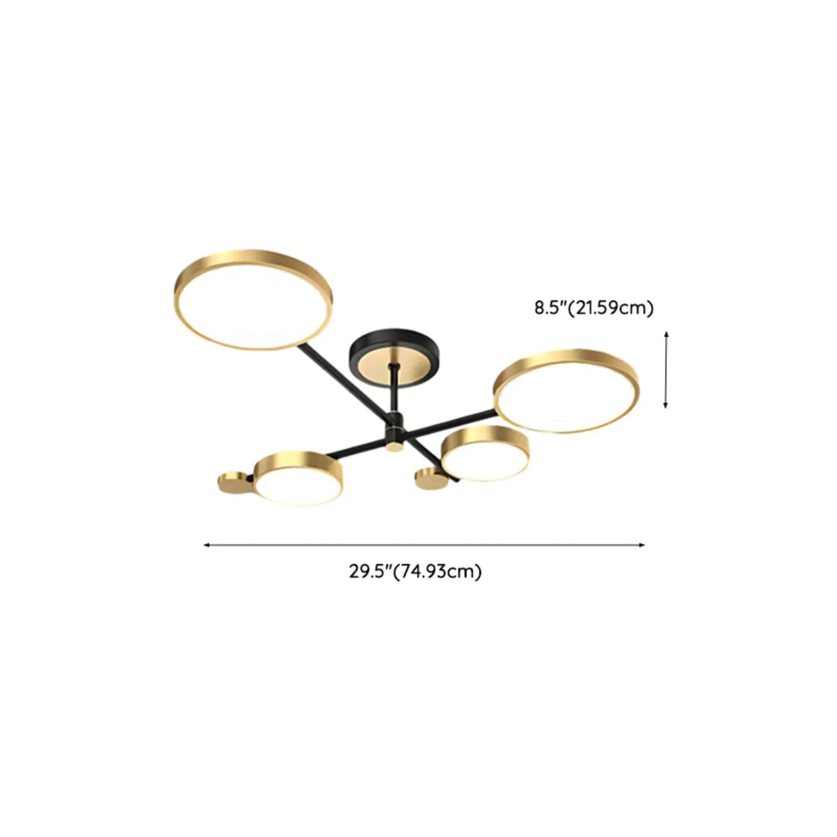 Large Sputnik Circle Semi-Flush Mount Light 8-Light