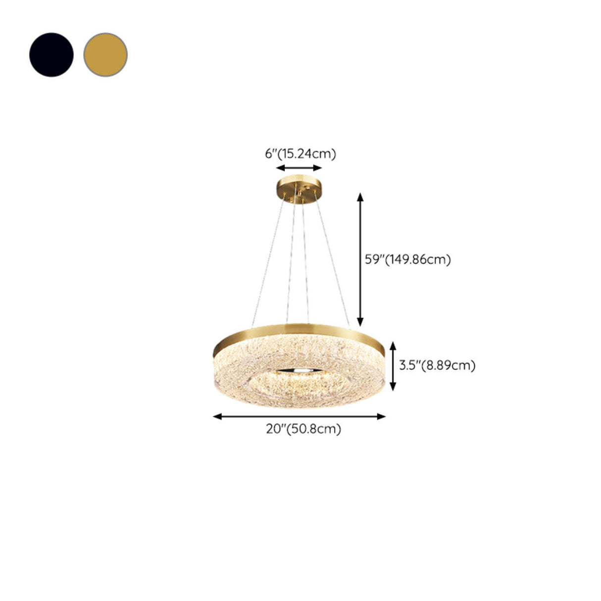 Modern Circle Textured Chandelier LED Adjustable Rod