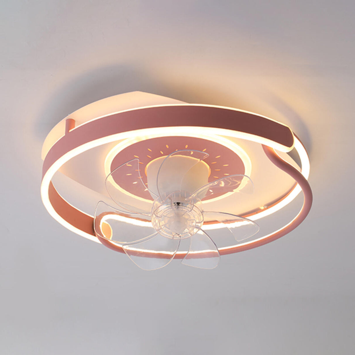 Modern Circular 7 Blades Ceiling Fan with LED Light Image - 10