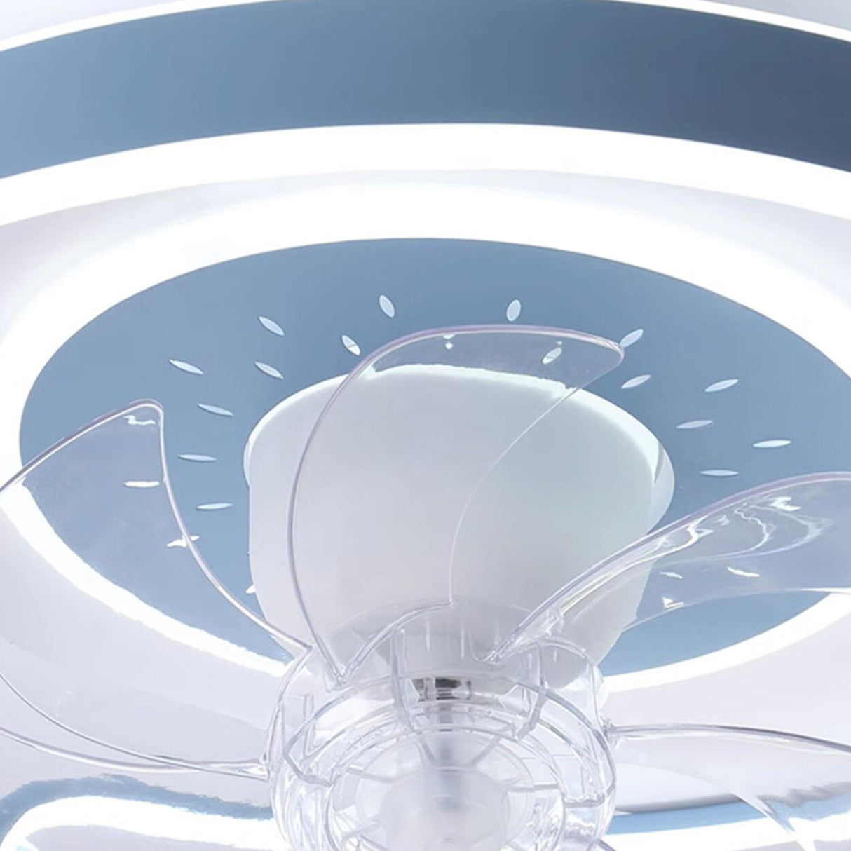 Modern Circular 7 Blades Ceiling Fan with LED Light Image - 15