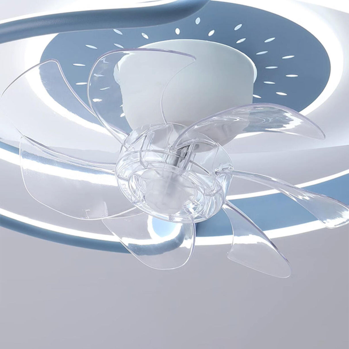 Modern Circular 7 Blades Ceiling Fan with LED Light Image - 16