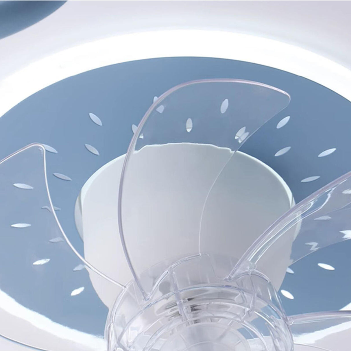 Modern Circular 7 Blades Ceiling Fan with LED Light Image - 17