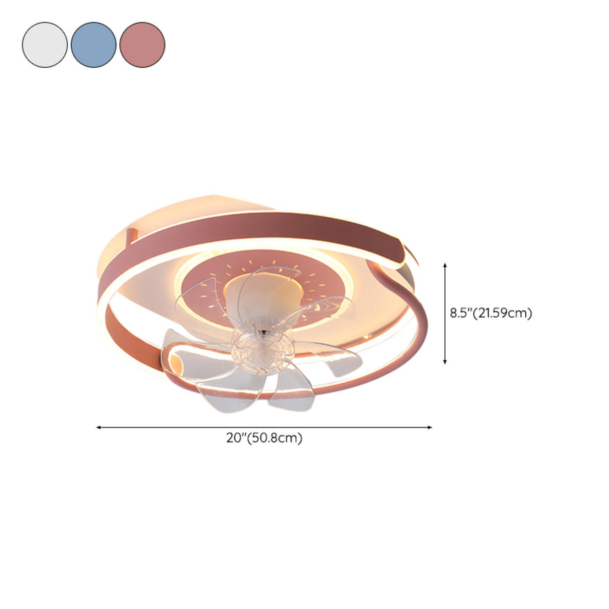 Modern Circular 7 Blades Ceiling Fan with LED Light