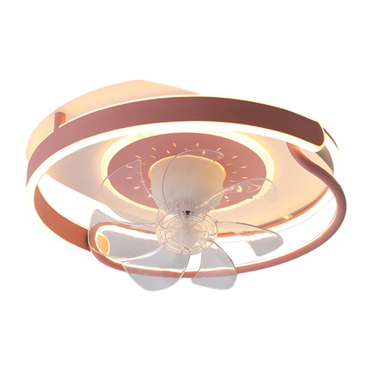 Modern Circular 7 Blades Ceiling Fan with LED Light Image - 8
