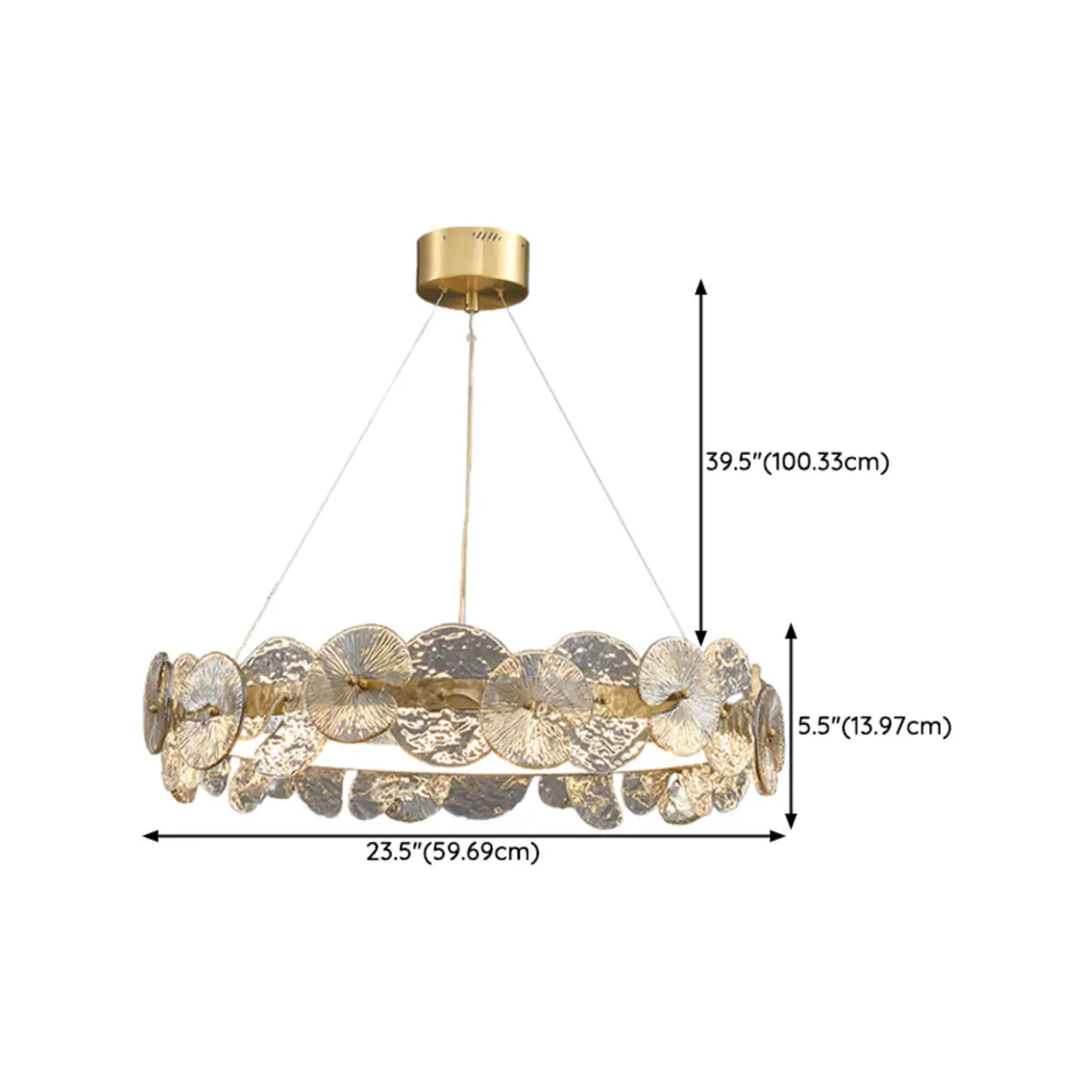 Modern Circular Clear Glass Disk Pendant Light Chandelier