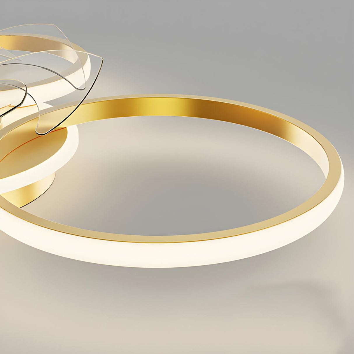 Modern Circular Design Flush Ceiling Fan with LED Light Image - 14