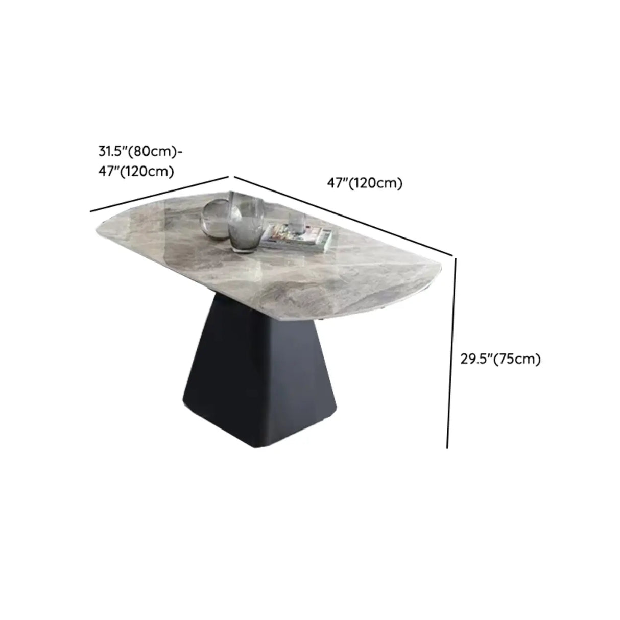 Modern Circular Grey Sintered Stone Extendable Dining Table